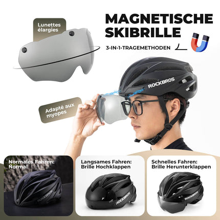 ROCKBROS Fahrradhelm Magnetischer Abnehmbarer MTB Helm mit Visier (Fahrradhelme) kaufen bei Linkreich – Jetzt entdecken!