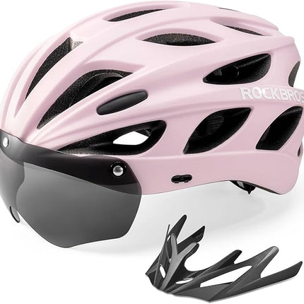 ROCKBROS Fahrradhelm mit integrierter abnehmbarer Magnetbrillen & Visier