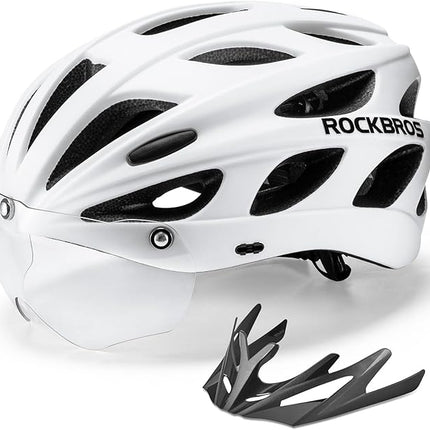 ROCKBROS Fahrradhelm mit integrierter abnehmbarer Magnetbrillen & Visier