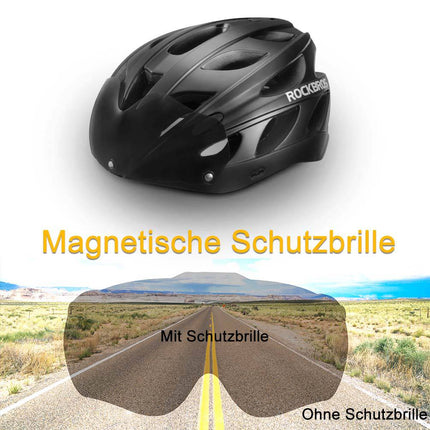 ROCKBROS Fahrradhelm mit integrierter abnehmbarer Magnetbrillen & Visier (Fahrradhelme) kaufen bei Linkreich – Jetzt entdecken!