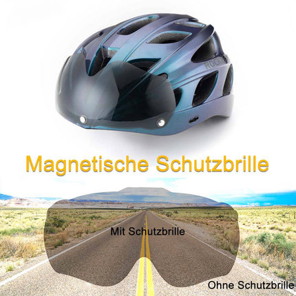 ROCKBROS Fahrradhelm mit integrierter abnehmbarer Magnetbrillen & Visier (Fahrradhelme) kaufen bei Linkreich – Jetzt entdecken!