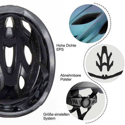 ROCKBROS Fahrradhelm mit integrierter abnehmbarer Magnetbrillen & Visier (Fahrradhelme) kaufen bei Linkreich – Jetzt entdecken!