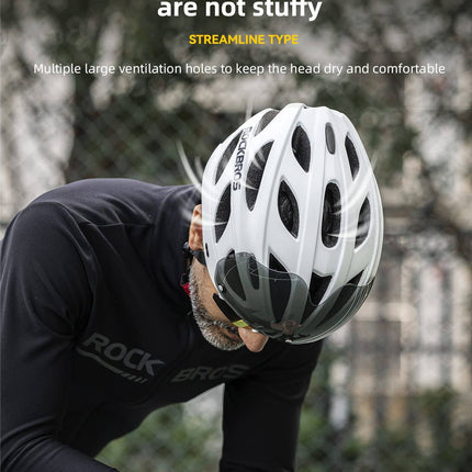 ROCKBROS Fahrradhelm mit integrierter abnehmbarer Magnetbrillen & Visier (Fahrradhelme) kaufen bei Linkreich – Jetzt entdecken!