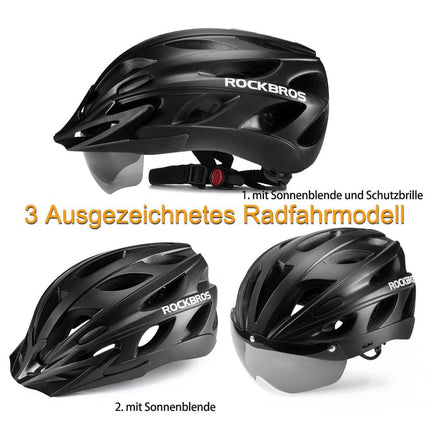 ROCKBROS Fahrradhelm mit integrierter abnehmbarer Magnetbrillen & Visier (Fahrradhelme) kaufen bei Linkreich – Jetzt entdecken!