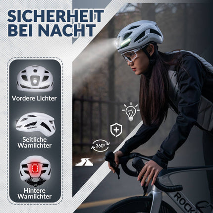 ROCKBROS Fahrradhelm mit Licht, mit USB 1800 mAh Atmungsaktiv 58 - 60 cm (Fahrradhelme) kaufen bei Linkreich – Jetzt entdecken!