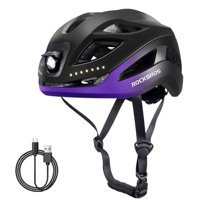 ROCKBROS Fahrradhelm mit Licht, mit USB 1800 mAh Atmungsaktiv 58 - 60 cm (Fahrradhelme) kaufen bei Linkreich – Jetzt entdecken!