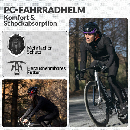 ROCKBROS Fahrradhelm mit Licht, mit USB 1800 mAh Atmungsaktiv 58 - 60 cm (Fahrradhelme) kaufen bei Linkreich – Jetzt entdecken!