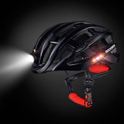 ROCKBROS Fahrradhelm mit Scheinwerfer und Sicherheitswarnleuchte