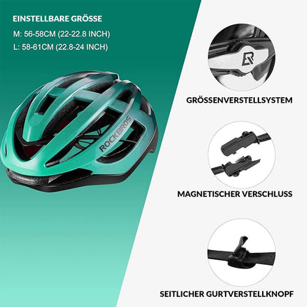 ROCKBROS Fahrradhelm MTB Rennradhelm Atmungsaktiv PC+EPS Magnetschnall (Fahrradhelme) kaufen bei Linkreich – Jetzt entdecken!