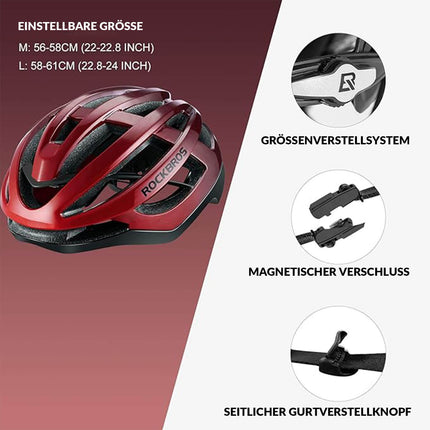 ROCKBROS Fahrradhelm MTB Rennradhelm Atmungsaktiv PC+EPS Magnetschnall (Fahrradhelme) kaufen bei Linkreich – Jetzt entdecken!