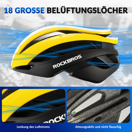 ROCKBROS Fahrradhelm Rennradhelm Verstellbarer Belüftung Damen/Herren (Fahrradhelme) kaufen bei Linkreich – Jetzt entdecken!