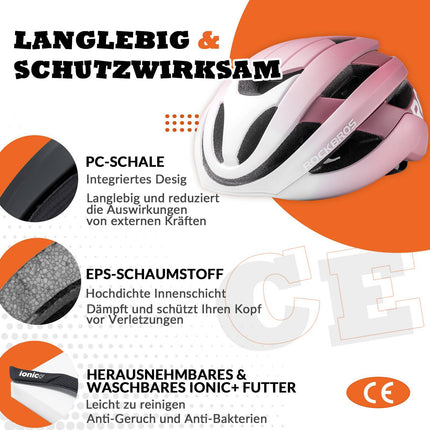 ROCKBROS Fahrradhelm Sport Mountainbike Schutzhelm Atmungsaktiv 54-58cm