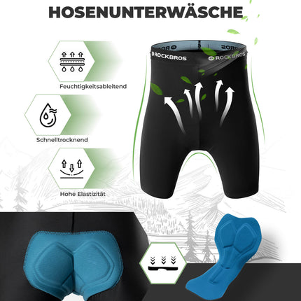 ROCKBROS Fahrradhose Herren Gepolsterte Radhose Atmungsaktiv Abnehmbar (Fahrradhose) kaufen bei Linkreich – Jetzt entdecken!