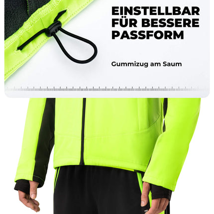 ROCKBROS Fahrradjacke Winter Herren Radjacke Leuchtendes Grün