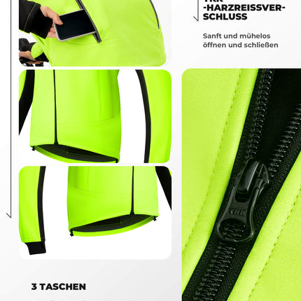 ROCKBROS Fahrradjacke Winter Herren Radjacke Leuchtendes Grün