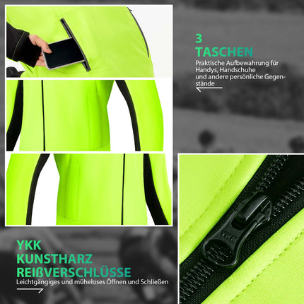 ROCKBROS Fahrradjacke Winter Herren Radjacke Leuchtendes Grün (Fahrradjacke) kaufen bei Linkreich – Jetzt entdecken!