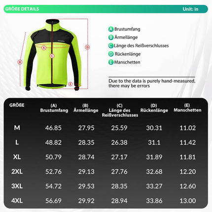 ROCKBROS Fahrradjacke Winter Herren Radjacke Leuchtendes Grün (Fahrradjacke) kaufen bei Linkreich – Jetzt entdecken!