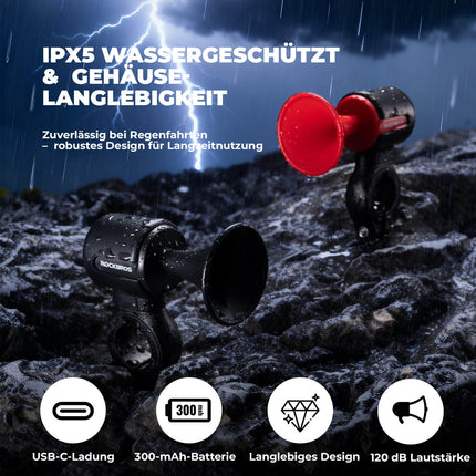 ROCKBROS Fahrradklingel Elektrisch 120dB Ton IPX5 Wasserschutz Smartphone Tracking (Fahrradklingel) kaufen bei Linkreich – Jetzt entdecken!
