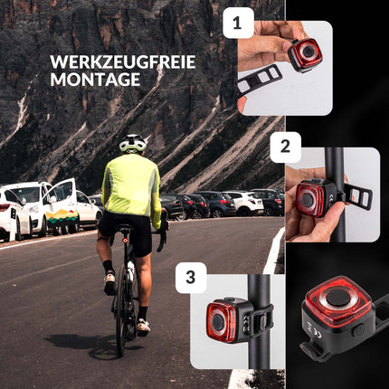 ROCKBROS Fahrradlicht IPX5 Wasserdicht Rücklicht Wiederaufladbar mit USB - C (Fahrradlicht) kaufen bei Linkreich – Jetzt entdecken!