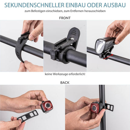 ROCKBROS Fahrradlicht Set USB Aufladbar Fahrrad Frontlicht & Rücklicht (Fahrradlicht) kaufen bei Linkreich – Jetzt entdecken!