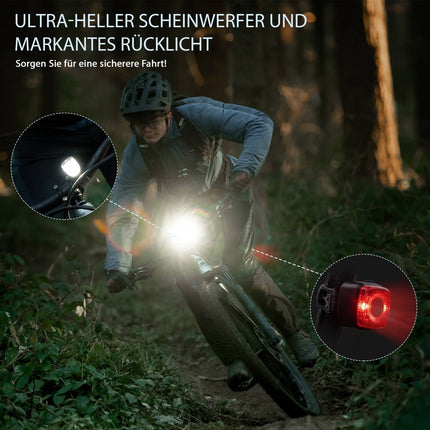 ROCKBROS Fahrradlicht Set USB Aufladbar Fahrrad Frontlicht & Rücklicht (Fahrradlicht) kaufen bei Linkreich – Jetzt entdecken!
