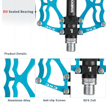 ROCKBROS Fahrradpedale 9/16 Zoll CNC Aluminium mit abgedichteten Lagern (Fahrradpedale) kaufen bei Linkreich – Jetzt entdecken!