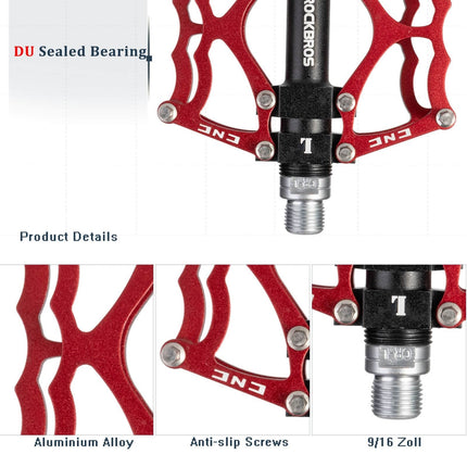 ROCKBROS Fahrradpedale 9/16 Zoll CNC Aluminium mit abgedichteten Lagern (Fahrradpedale) kaufen bei Linkreich – Jetzt entdecken!
