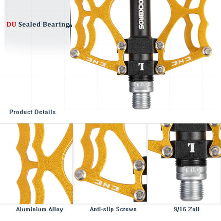 ROCKBROS Fahrradpedale 9/16 Zoll CNC Aluminium mit abgedichteten Lagern (Fahrradpedale) kaufen bei Linkreich – Jetzt entdecken!