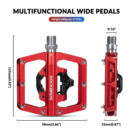 ROCKBROS Fahrradpedale Alu 2 in 1 SPD Pedale für MTB Rennrad Stadtrad (Fahrradpedale) kaufen bei Linkreich – Jetzt entdecken!