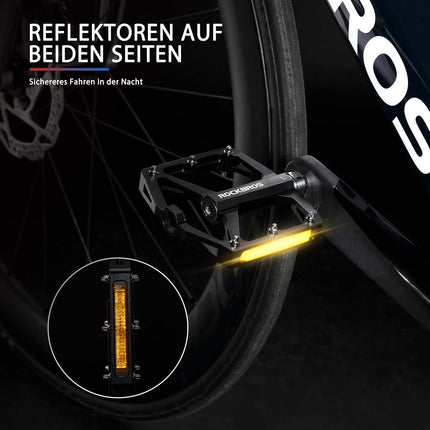 ROCKBROS Fahrradpedale mit Reflektoren aus Aluminiumlegierung 9/16 Zoll (Fahrradpedale) kaufen bei Linkreich – Jetzt entdecken!