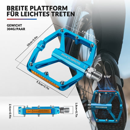 ROCKBROS Fahrradpedale mit Reflektoren aus Aluminiumlegierung 9/16 Zoll (Fahrradpedale) kaufen bei Linkreich – Jetzt entdecken!