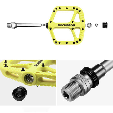 ROCKBROS Fahrradpedale Nylon Flat Pedale 9/16 Zoll mit 3 Bearing (Fahrradpedale) kaufen bei Linkreich – Jetzt entdecken!