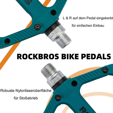 ROCKBROS Fahrradpedale Nylon Flat Pedale 9/16 Zoll mit 3 Bearing (Fahrradpedale) kaufen bei Linkreich – Jetzt entdecken!
