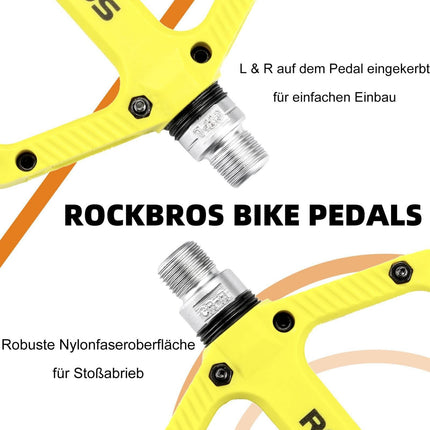 ROCKBROS Fahrradpedale Nylon Flat Pedale 9/16 Zoll mit 3 Bearing (Fahrradpedale) kaufen bei Linkreich – Jetzt entdecken!