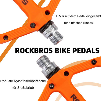 ROCKBROS Fahrradpedale Nylon Flat Pedale 9/16 Zoll mit 3 Bearing (Fahrradpedale) kaufen bei Linkreich – Jetzt entdecken!