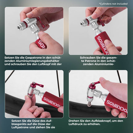 ROCKBROS Fahrradpumpe CO2 Inflator Fahrrad Minipumpe Presta & Schrader Ventil (Fahrrad Luftpumpen) kaufen bei Linkreich – Jetzt entdecken!