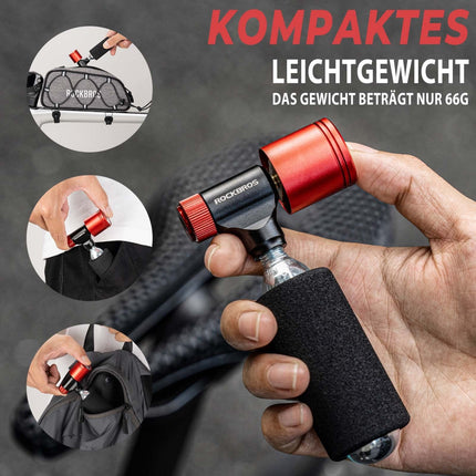 ROCKBROS Fahrradpumpe CO2 Kartuschenpumpe Minipumpe mit Druckdosierventil (Fahrrad Luftpumpen) kaufen bei Linkreich – Jetzt entdecken!