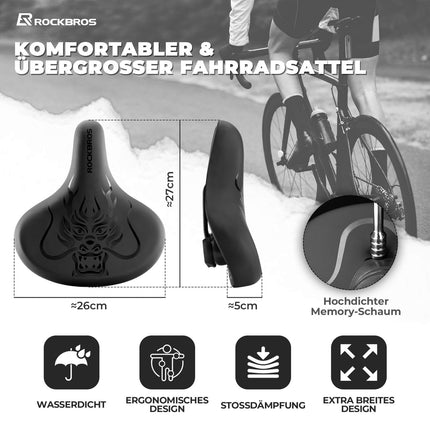 ROCKBROS Fahrradsattel wasserdicht Fahrrad Sattel mit Aufdruck (Fahrradsattel) kaufen bei Linkreich – Jetzt entdecken!