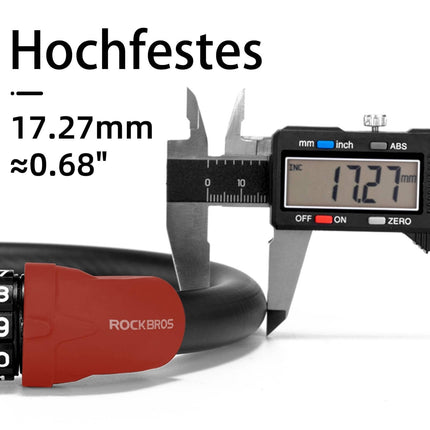 ROCKBROS Fahrradschloss 5 - stelliges Kabelschloss (Fahrradschloss) kaufen bei Linkreich – Jetzt entdecken!