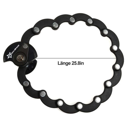 ROCKBROS Fahrradschloss Faltschloss 70 cm Lang Schwarz