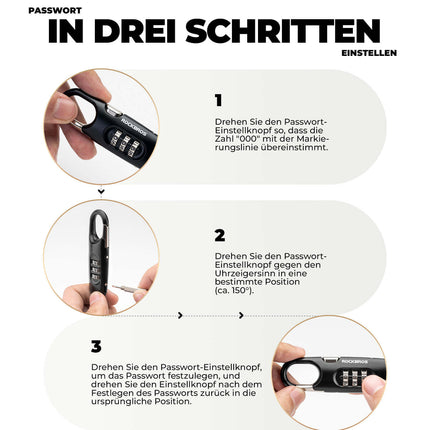 ROCKBROS Fahrradschloss Kabelschloss 150cm mit Zahlencode Anti - Diebstahl (Fahrradschloss) kaufen bei Linkreich – Jetzt entdecken!