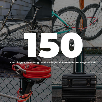 ROCKBROS Fahrradschloss Kabelschloss 150cm mit Zahlencode Anti - Diebstahl (Fahrradschloss) kaufen bei Linkreich – Jetzt entdecken!