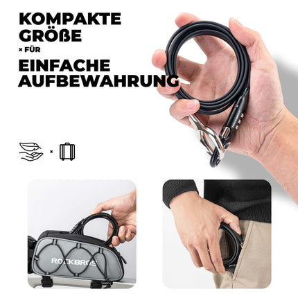 ROCKBROS Fahrradschloss Kabelschloss 150cm mit Zahlencode Anti - Diebstahl (Fahrradschloss) kaufen bei Linkreich – Jetzt entdecken!