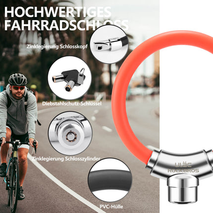 ROCKBROS Fahrradschloss Kabelschloss mit Klettverschlüssen ohne Schlüssel (Fahrradschloss) kaufen bei Linkreich – Jetzt entdecken!
