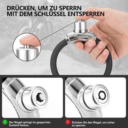 ROCKBROS Fahrradschloss Kabelschloss mit Klettverschlüssen ohne Schlüssel (Fahrradschloss) kaufen bei Linkreich – Jetzt entdecken!