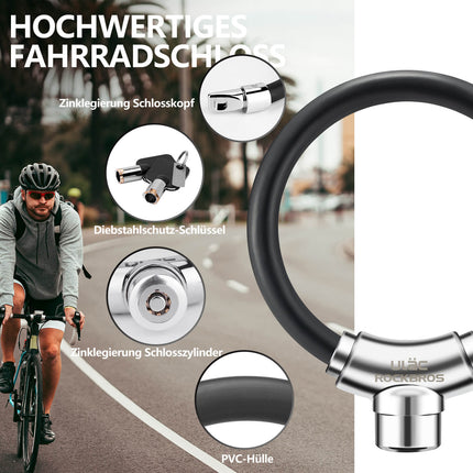 ROCKBROS Fahrradschloss Kabelschloss mit Klettverschlüssen ohne Schlüssel (Fahrradschloss) kaufen bei Linkreich – Jetzt entdecken!