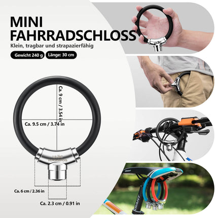 ROCKBROS Fahrradschloss Kabelschloss mit Klettverschlüssen ohne Schlüssel (Fahrradschloss) kaufen bei Linkreich – Jetzt entdecken!