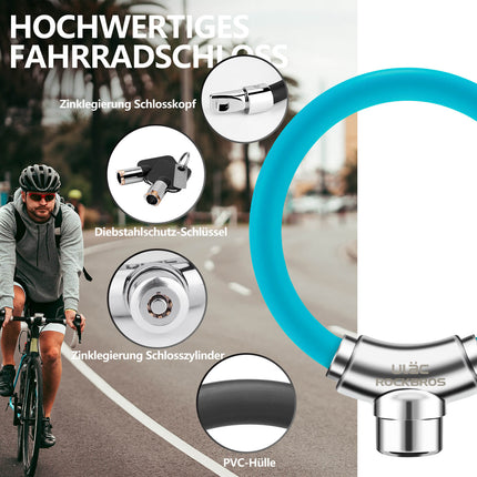 ROCKBROS Fahrradschloss Kabelschloss mit Klettverschlüssen ohne Schlüssel (Fahrradschloss) kaufen bei Linkreich – Jetzt entdecken!