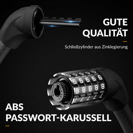 ROCKBROS Fahrradschloss Kabelschloss Zahlenschloss mit 5-stelliges Zahlencode