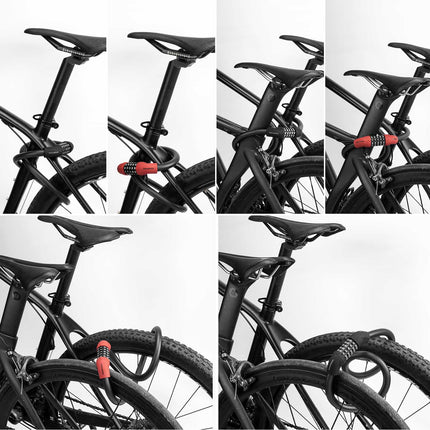ROCKBROS Fahrradschloss Kabelschloss Zahlenschloss mit 5-stelliges Zahlencode